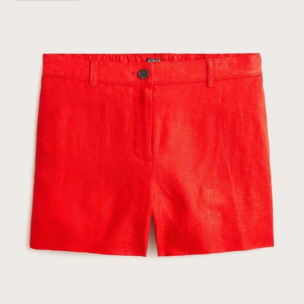 NWT J Crew Women's Red 100% Linen Shorts 3X